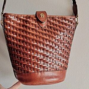 Etienne Aigner Luxury Brown Woven Leather Vintage Bag (Orig Release Era)$295